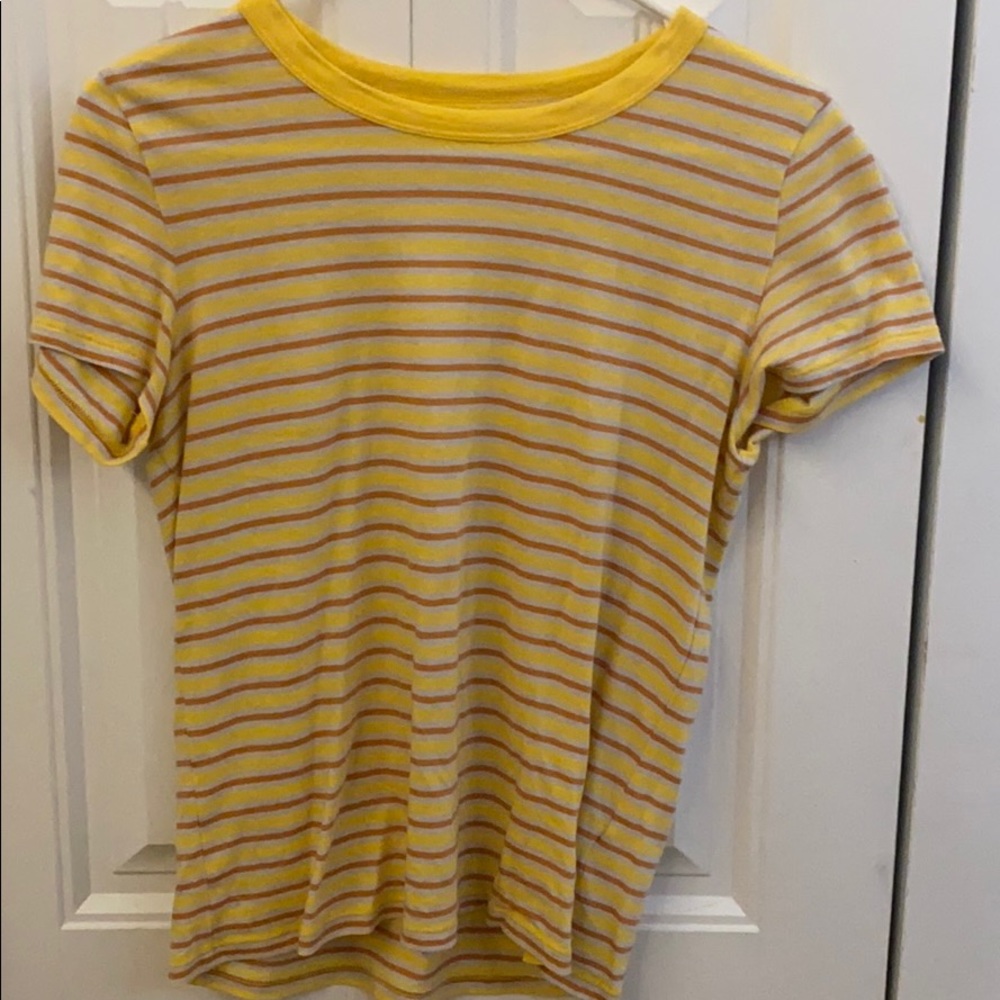 stripped yellow orange shirt. sunday best